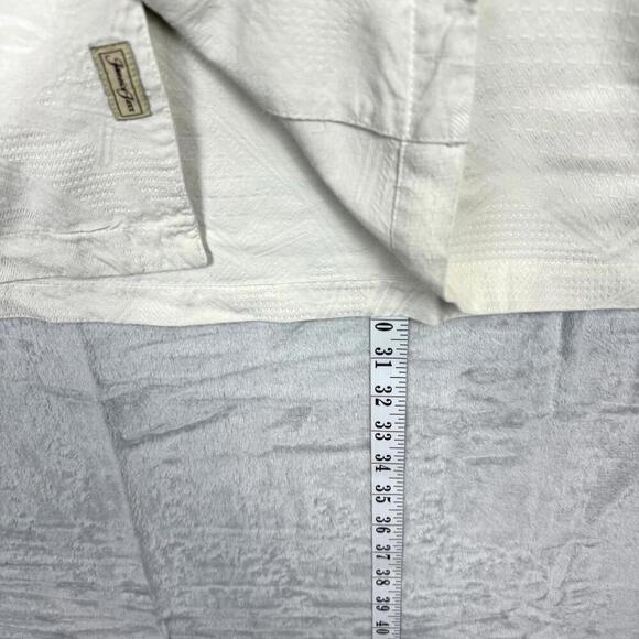 Jamaica Jaxx White Textured Rayon Hawaiian Shirt 100% Silk Size M Island Casual - Picture 6 of 9